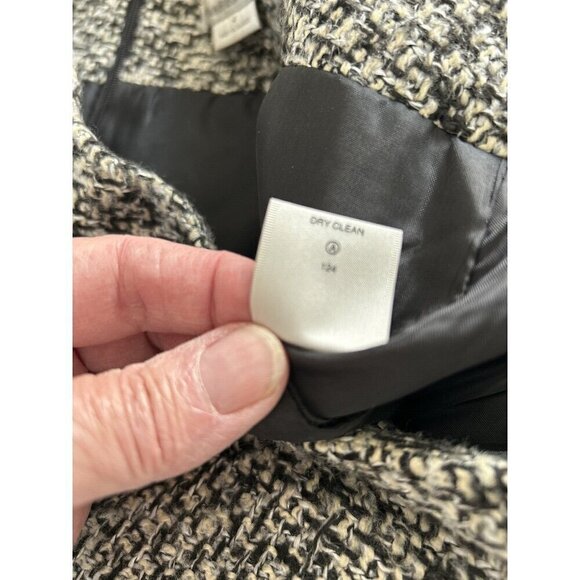Van Heusen Studio Womens Black Tan Gray White Tweed Pencil Mini Skirt Size 4 - Picture 4 of 7